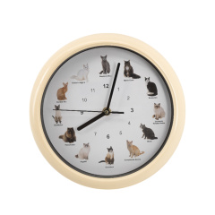 Wanduhr mit Katzengeräuschen