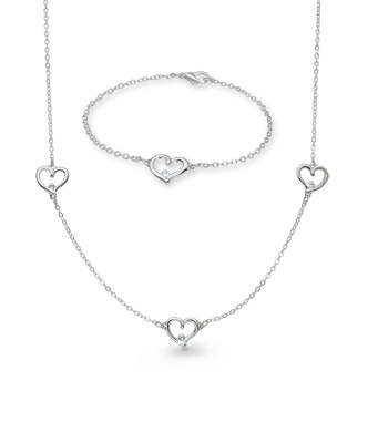 Schmuck Set "Liebe" mit Swarovski®-Kristallen 2 tlg