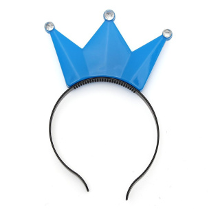 LED-Haarband Krone blau