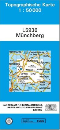 Topographische Karte Bayern Münchberg