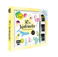 50 x Watercolor - Flamingo, Kaktus & Co. - Starter-Set