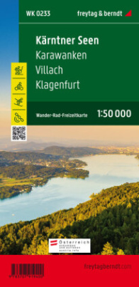 Kärntner Seen - Karawanken - Villach - Klagenfurt am Wörthersee, Wander + Radkarte 1:50.000