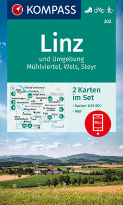 KOMPASS Wanderkarte Linz und Umgebung, Mühlviertel, Wels, Steyr