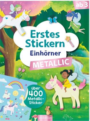 Erstes Stickern Metallic - Einhörner