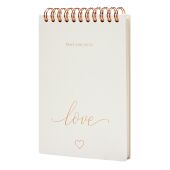 Notizbuch DIN A6 - "Love" - roségoldfarbend
