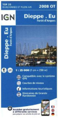 IGN Karte, Carte de randonnée (et plein air) Dieppe - Eu - Foret d'Arques