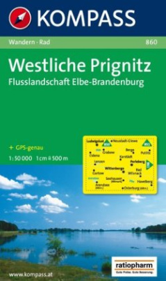 Kompass Karte Westliche Prignitz, Flusslandschaft Elbe-Brandenburg