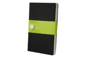 Moleskine Cahier A5, blanko, schwarz, 3er-Set